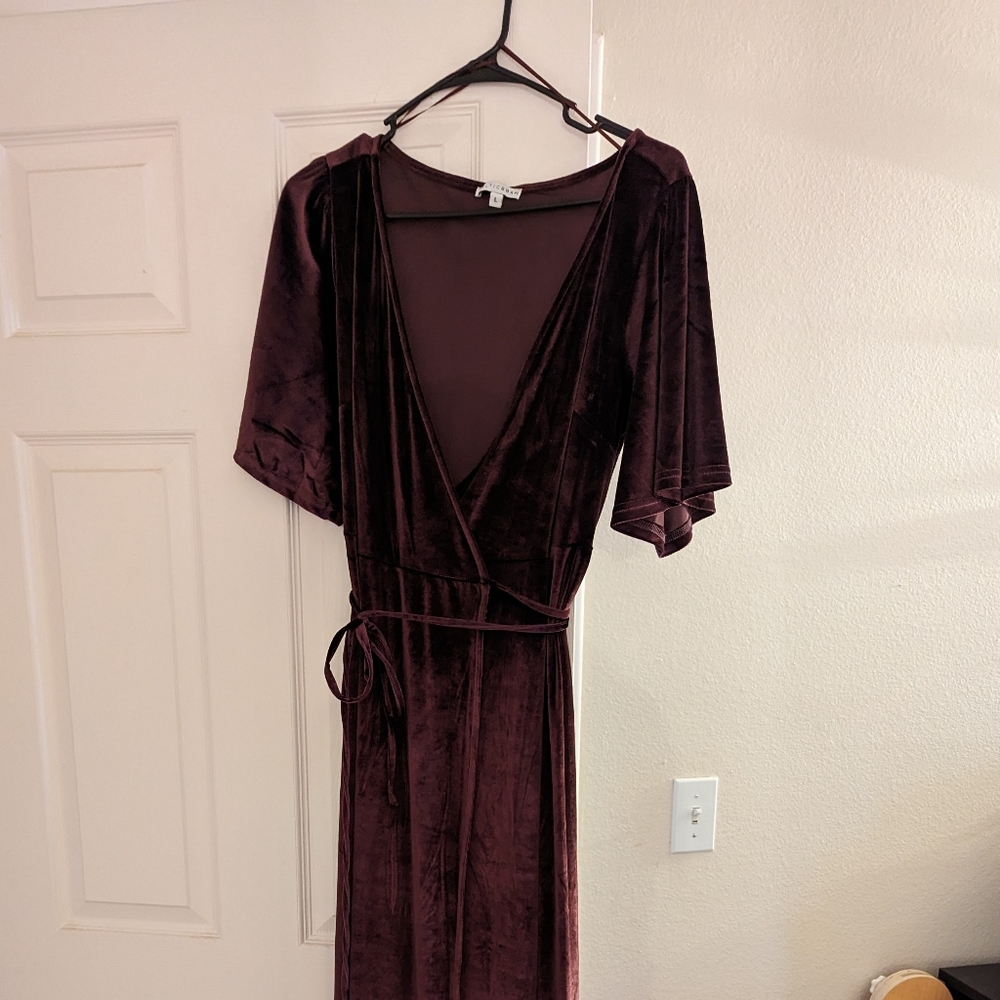 Velvet wrap dress